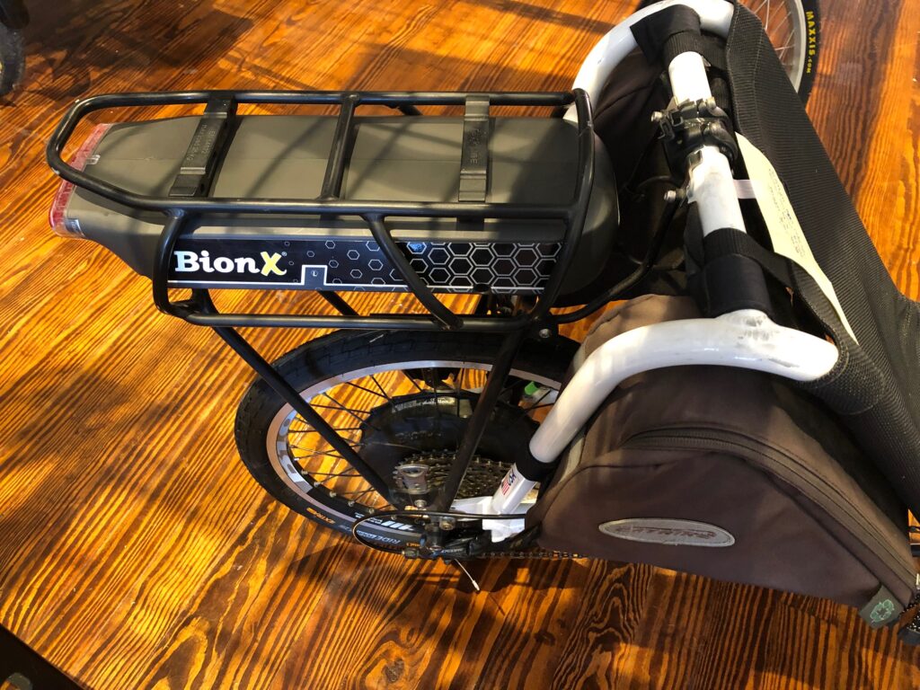 White Catrike Villager - Bionx Battery Rack - Lancaster Recumbent