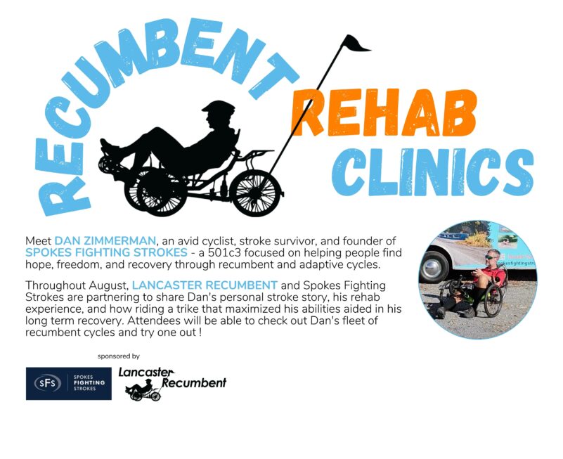 Recumbent Rehab Clinic with Lancaster Recumbent & Spokes Fighting Strokes - Aug 23-31