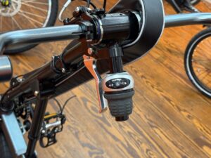 Close‑up of the Berkel Bike Pro front gearing mechanism.