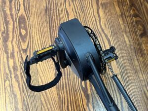 Front view of a TerraTrike E.V.O. showing the Bosch motor head and pedals.