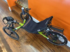 Side view of the TerraTrike E.V.O. highlighting the frame, seat position, and electric assist components.