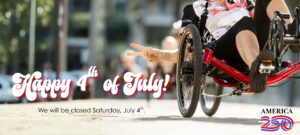 Lancaster Recumbent celebrates the 4th of July with Catrike special edition trikes.